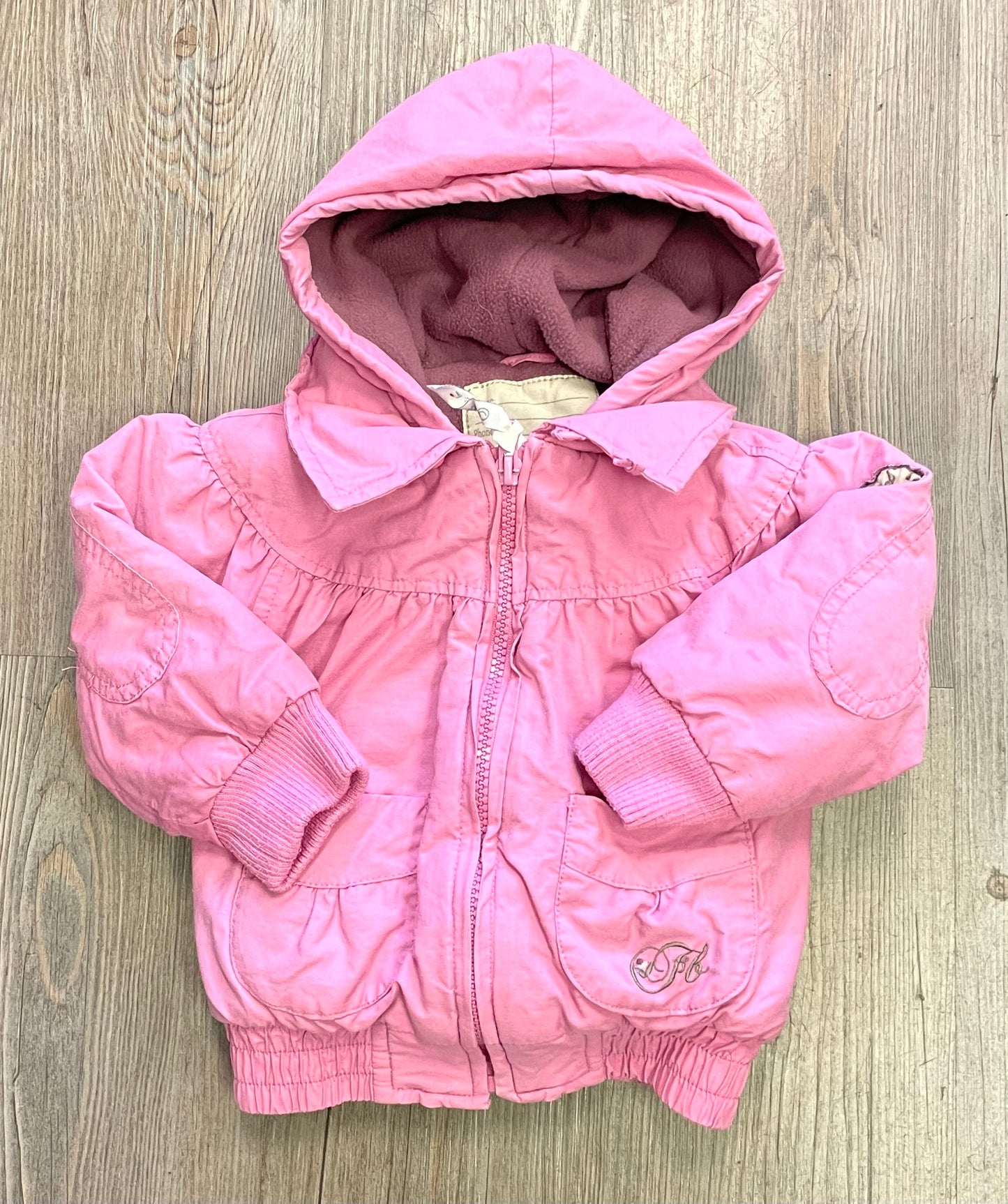 Pink  Fox Winter Jacket, 12-18M