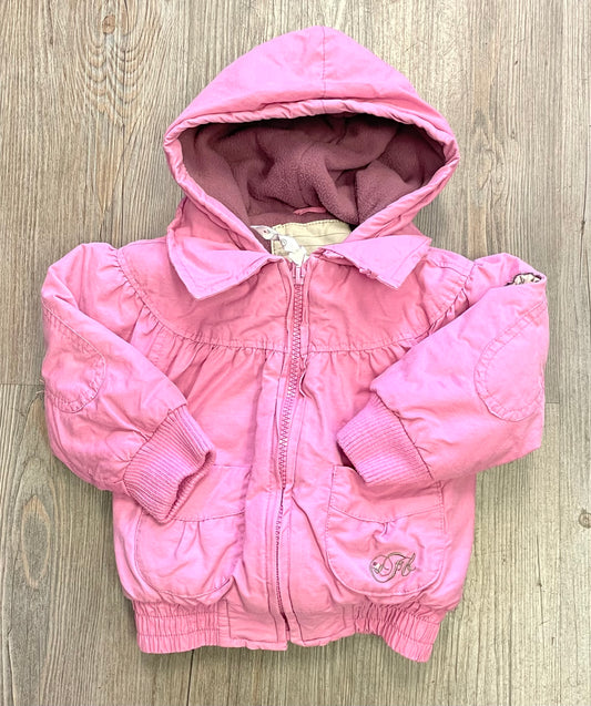 Pink  Fox Winter Jacket, 12-18M