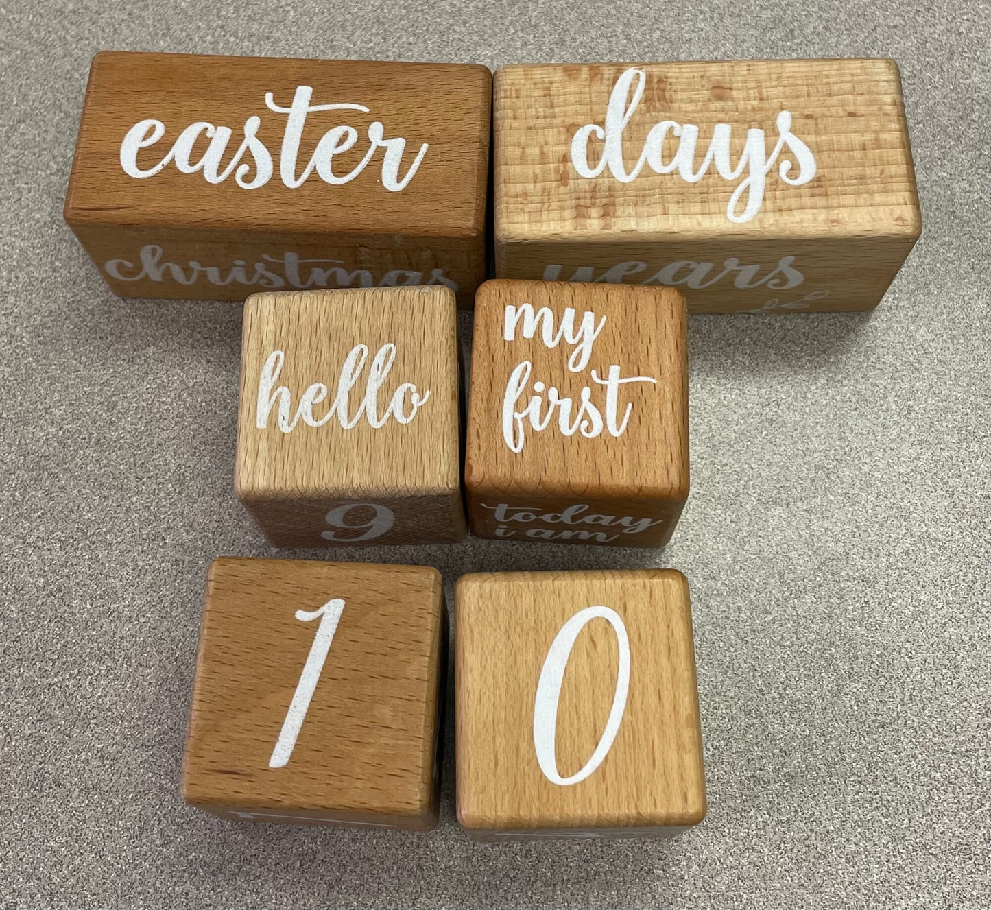 Beige  Hello World Wooden Blocks, Pre-owned