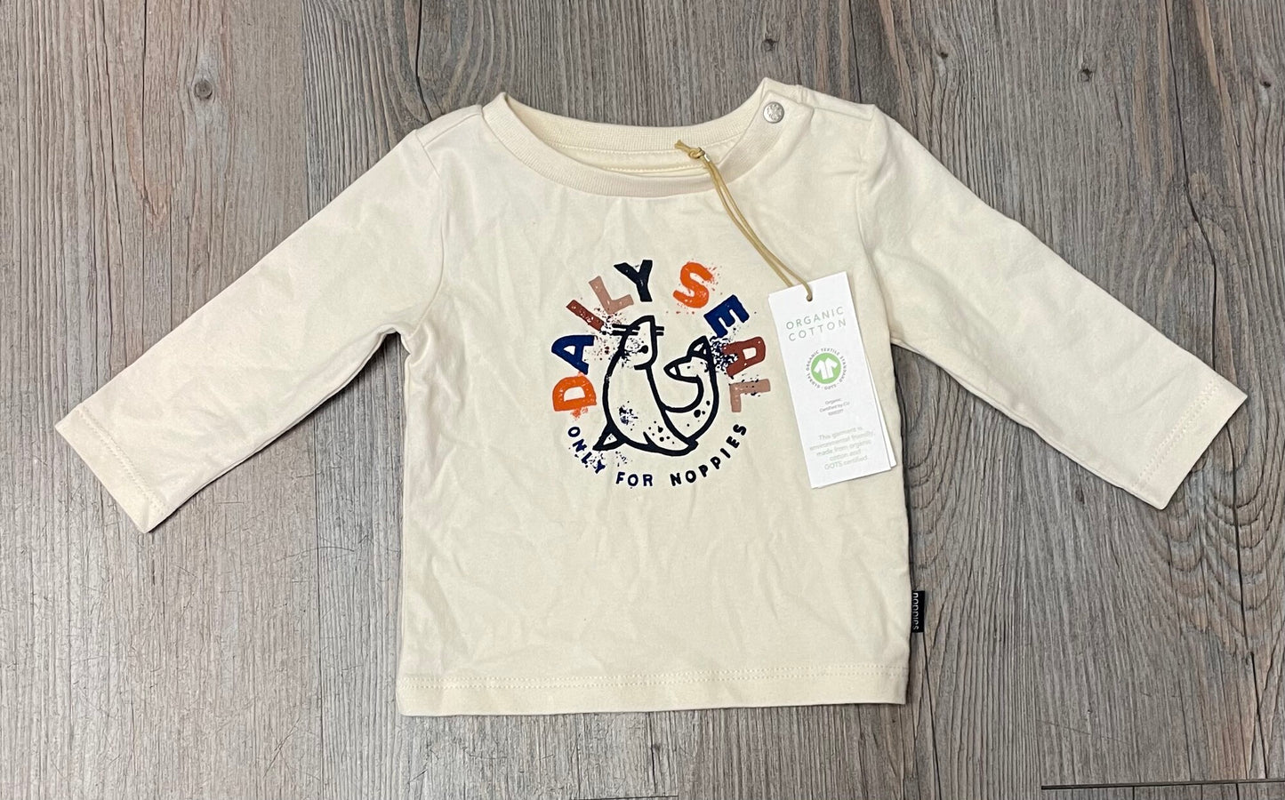 Beige  Noppies LS Tee, 1-2M