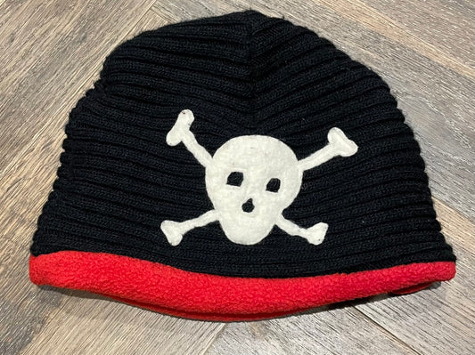 Black  Skull Knit Beanie, 5-6Y
