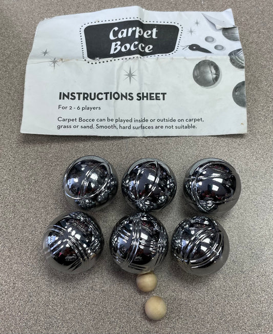 Silver  Carpet Bocce Game, Pre-owned