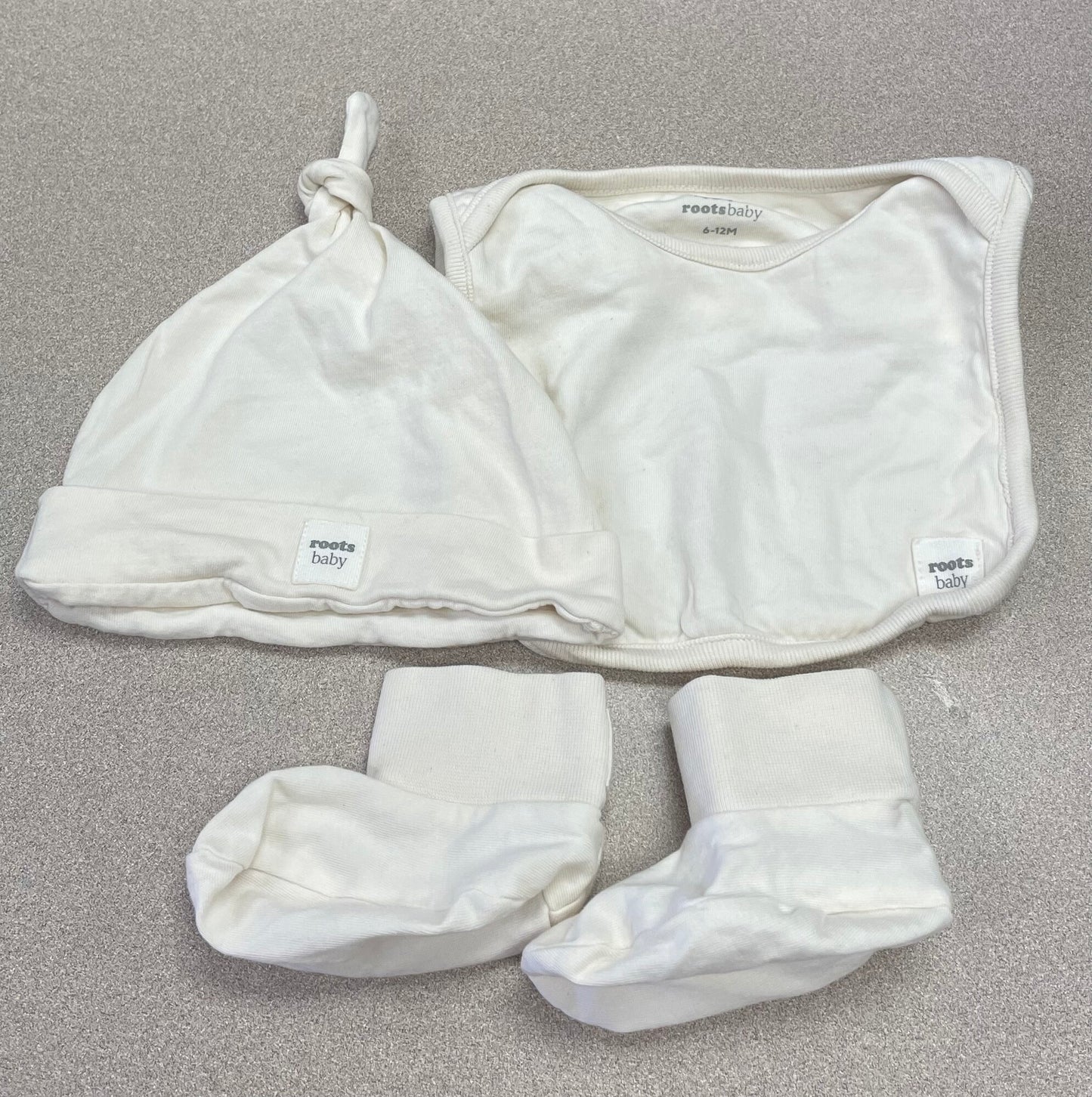 Beige  Roots Baby Bootie Set, 6-12M