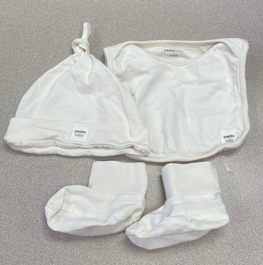 Beige  Roots Baby Bootie Set, 6-12M