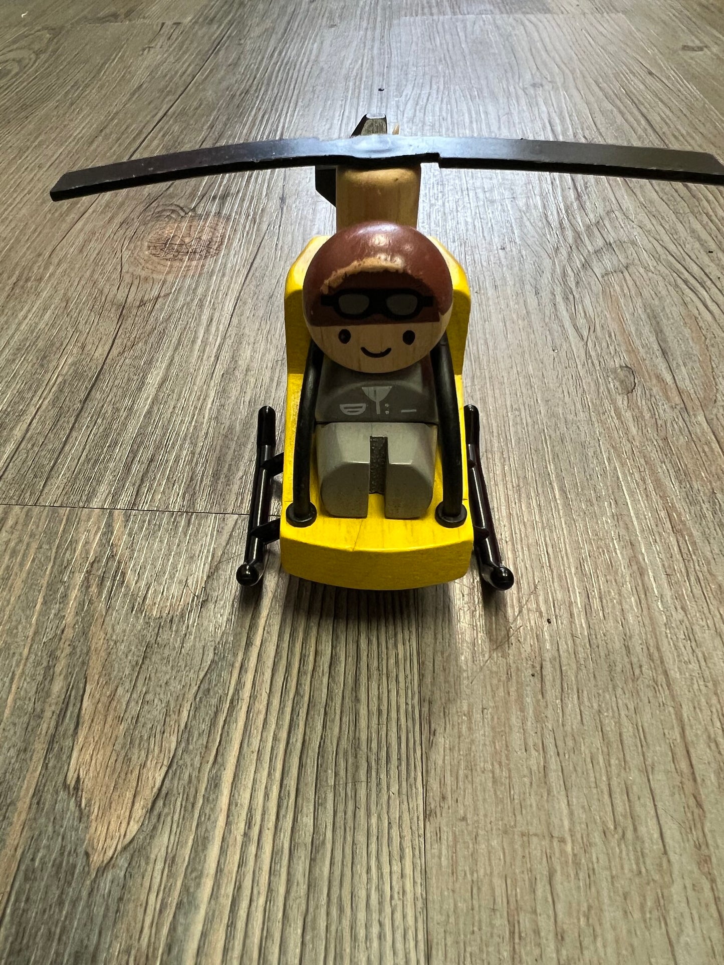 Yellow  Plan City Wooden Helicopt, 3Y