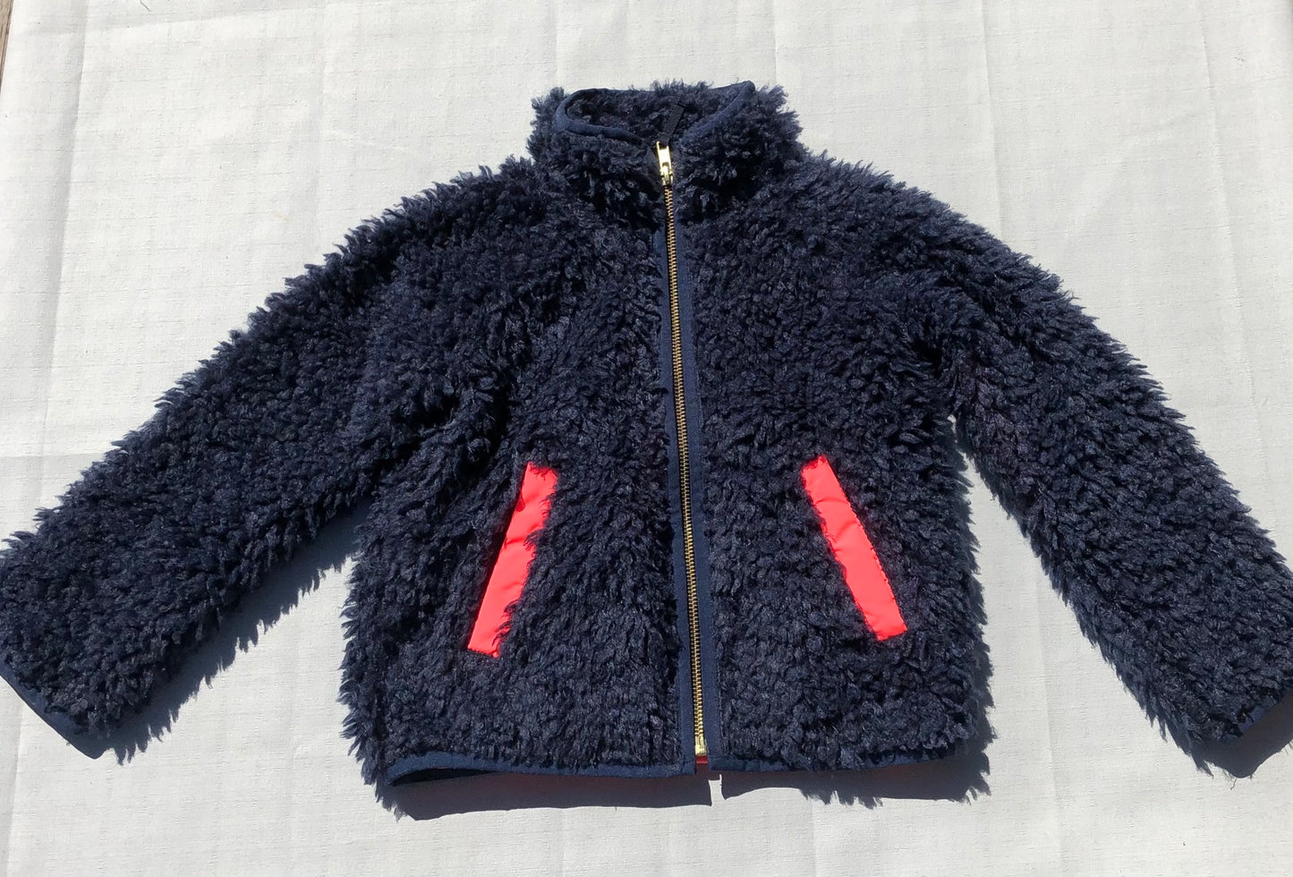 Navy  Crewcuts Sherpa Jacket, 4-5Y