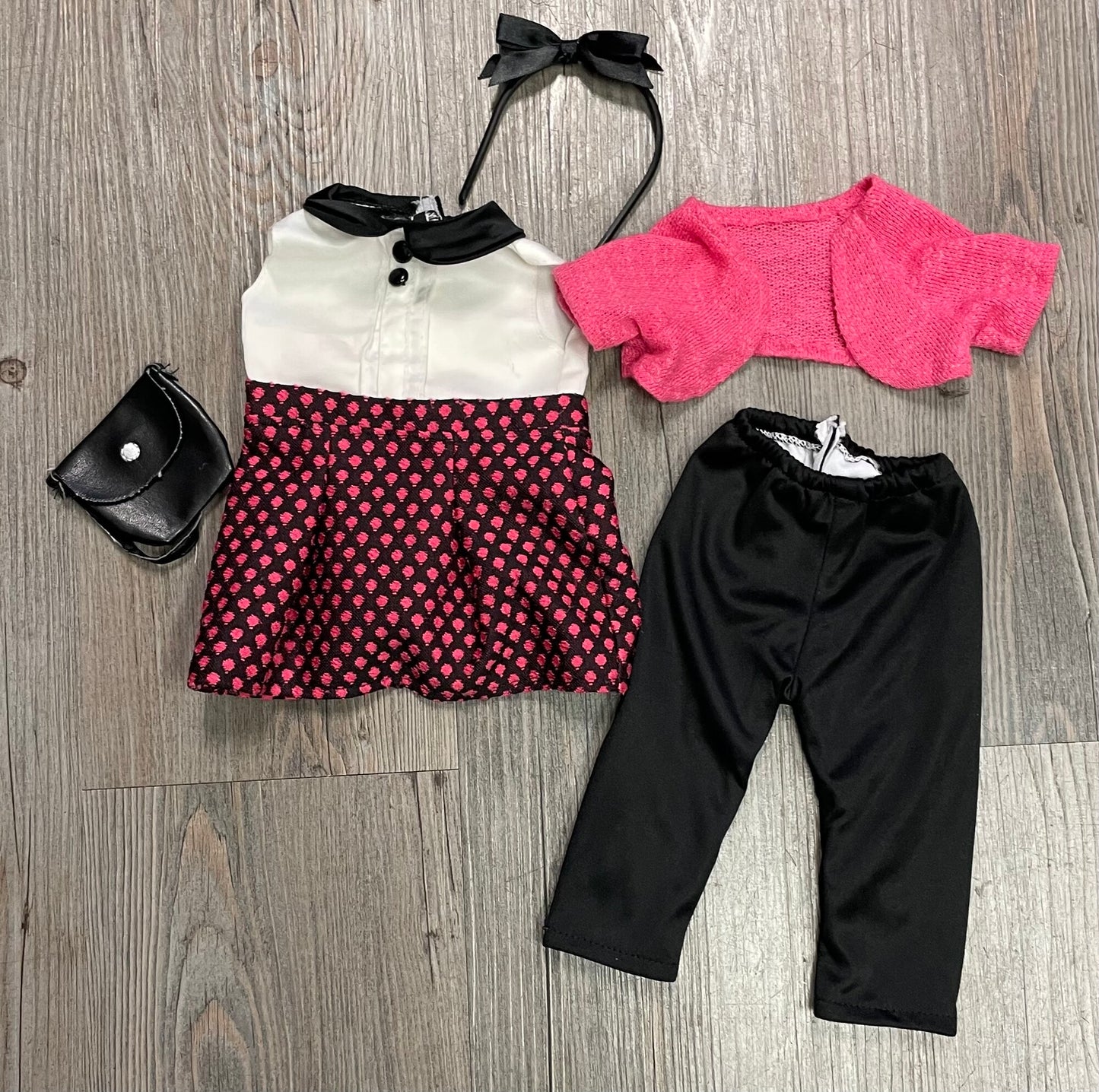 Pink/blk  OG Doll Clothing Set, 18 Inch