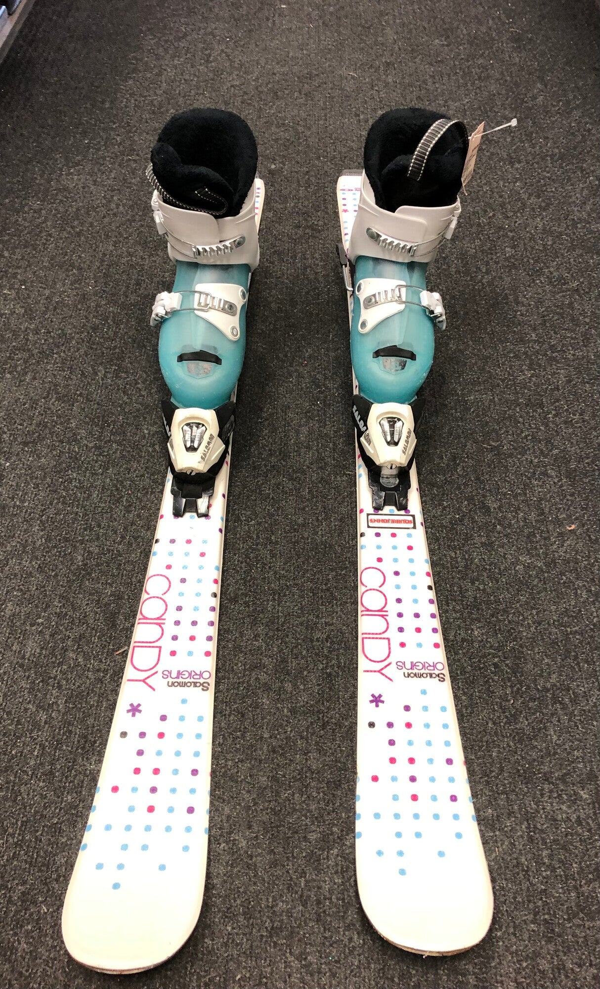 Teal/Wht  Salomon Skis & Ski Boots, 110 & 20