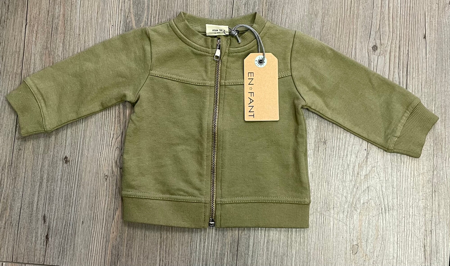 Olive  EN+ FANT Zip Sweater, 1-3M