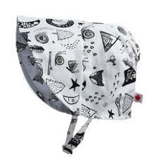Blk/Wht  Adventure Awaits Bonnet, 6-12M