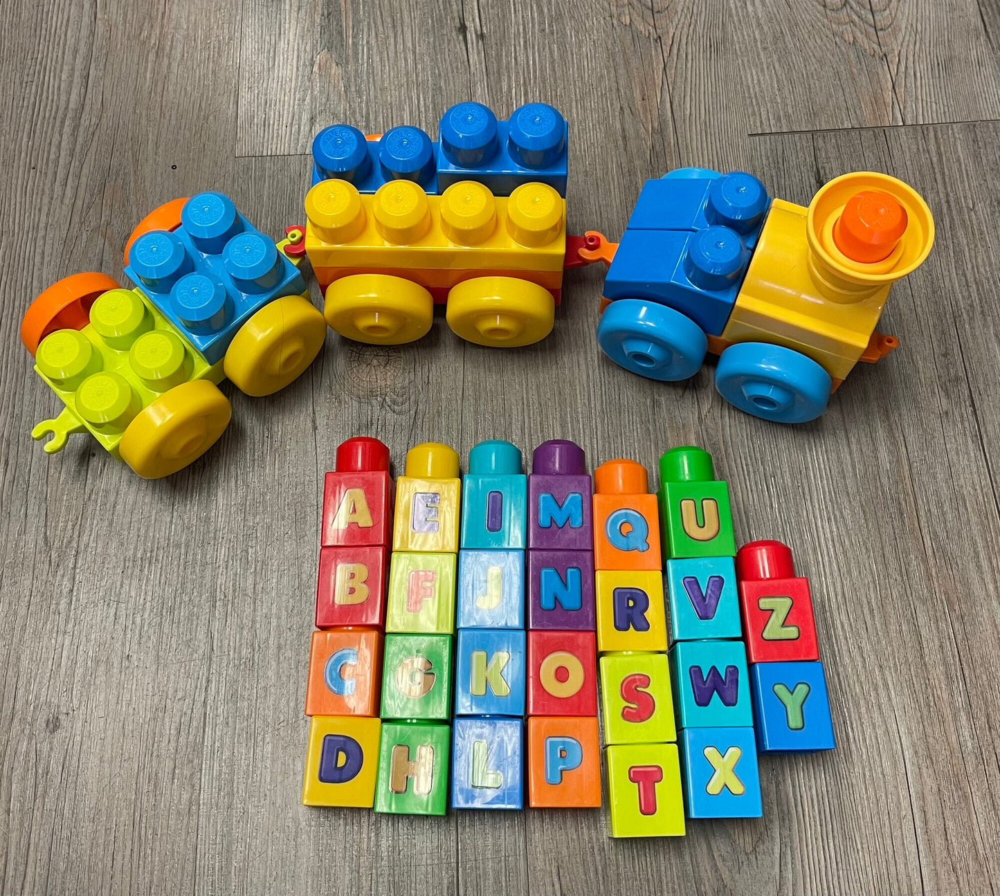 Multi  Mega Blocks ABC Train, Pre-owned