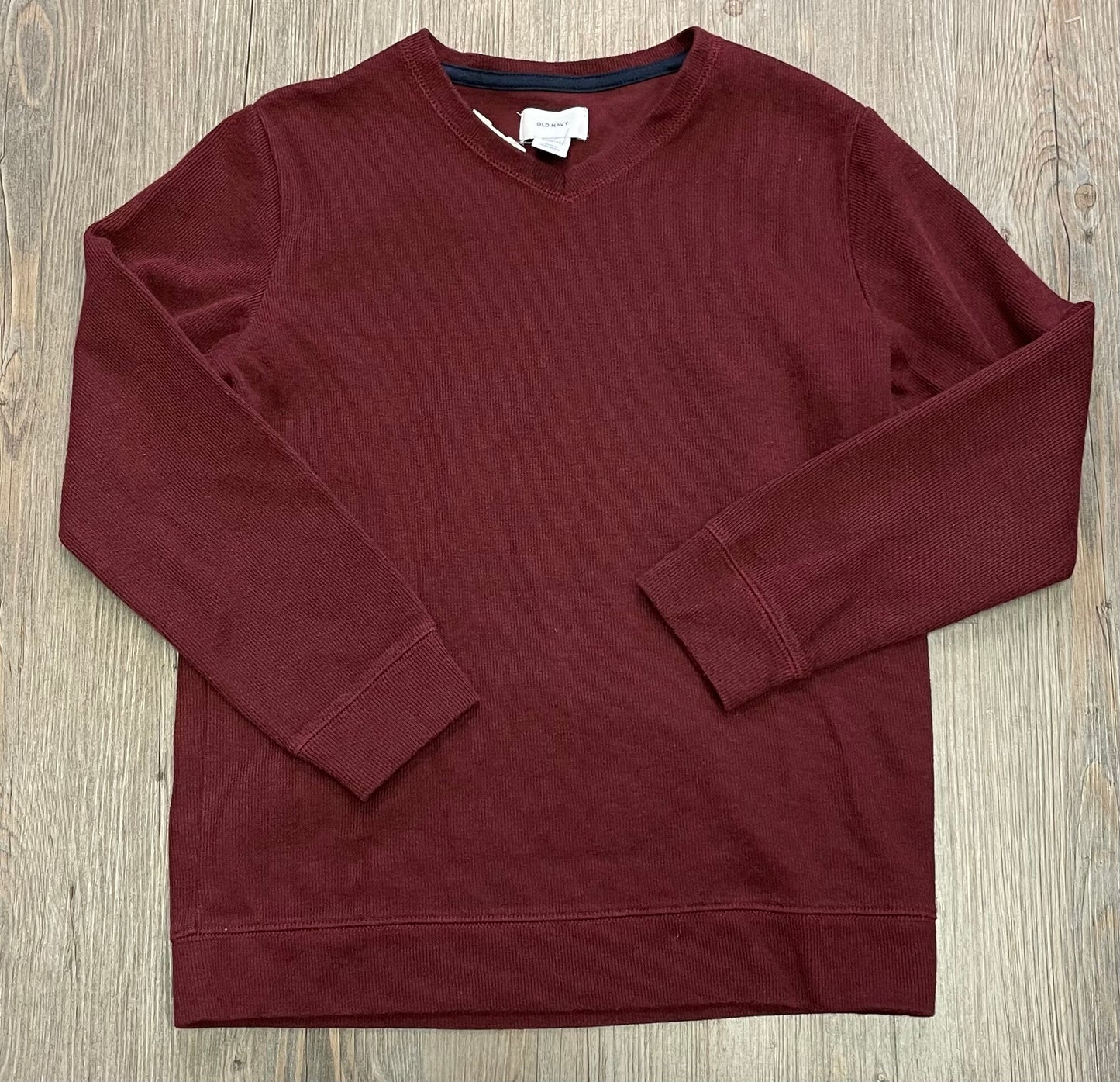Maroon  Old Navy V Neck Ribbed LS, 10-12Y