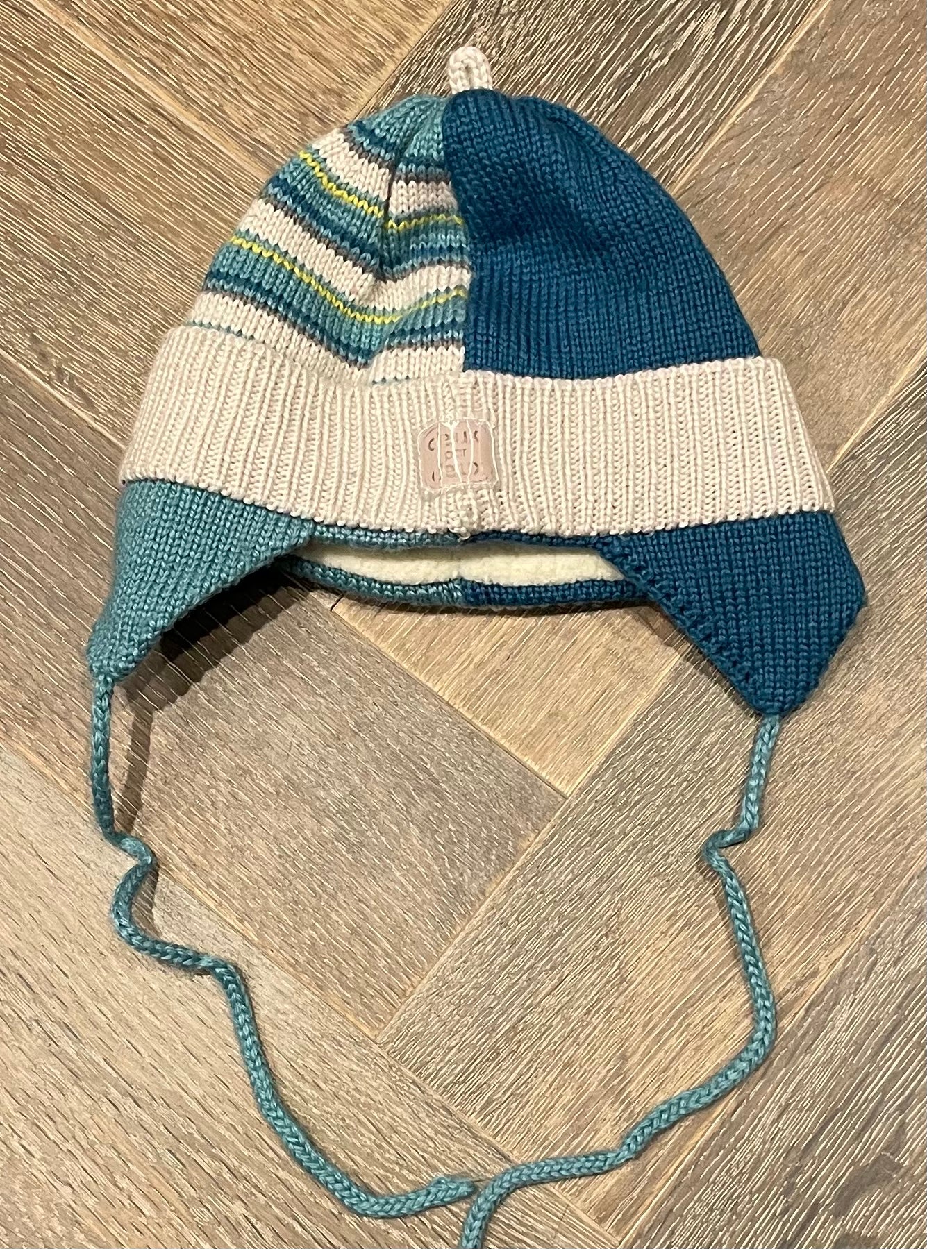 Blue  Deux Par Deux Knit Hat, 30-36M