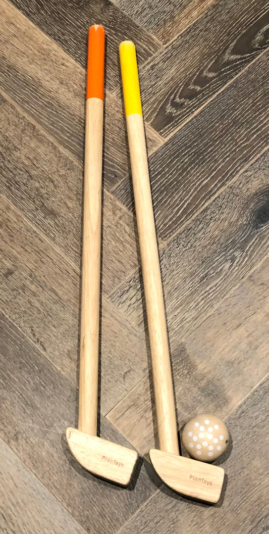 Neutral  Plan Toys Wooden Golf Set, 3pc