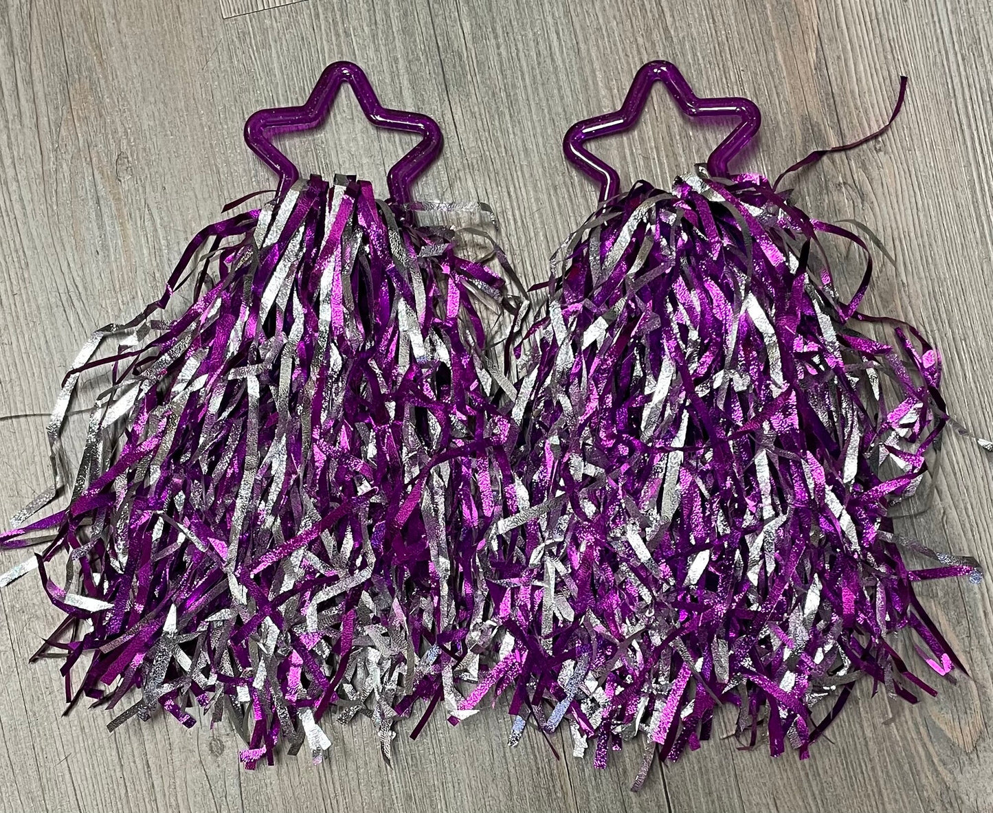 Purple  Set Of 2 Pom Poms, 18 Inch