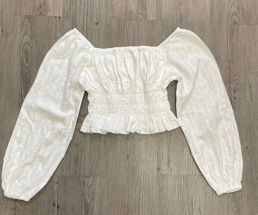 White  Cropped LS Top, 10Y