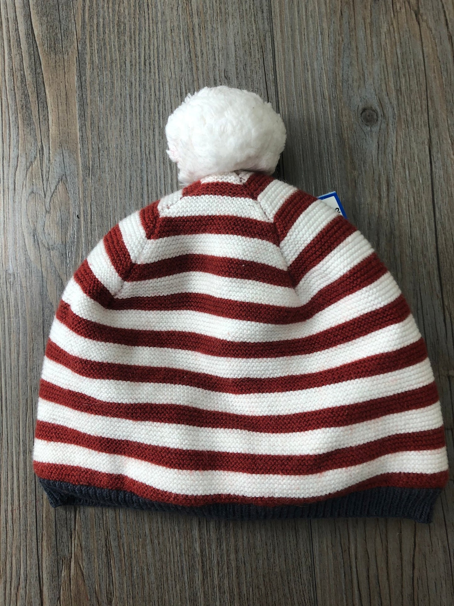Striped  Jacadi  Lined Cotton Hat, 6M