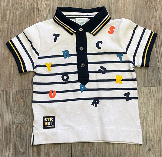 White  Boboli Collared Shirt - 3, 12M