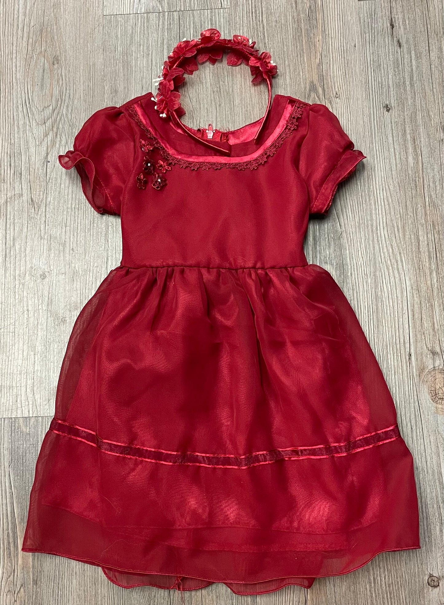 Red  Fancy Kids Dress, 2Y