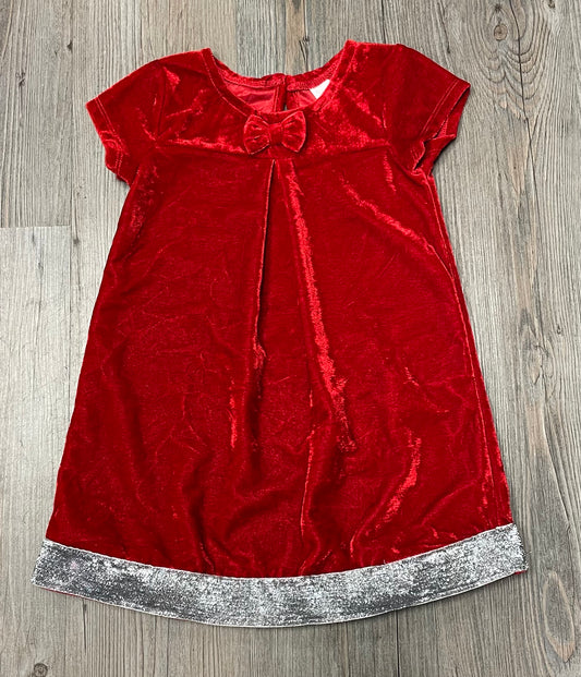 Red  Velour Holiday Dress, 3Y