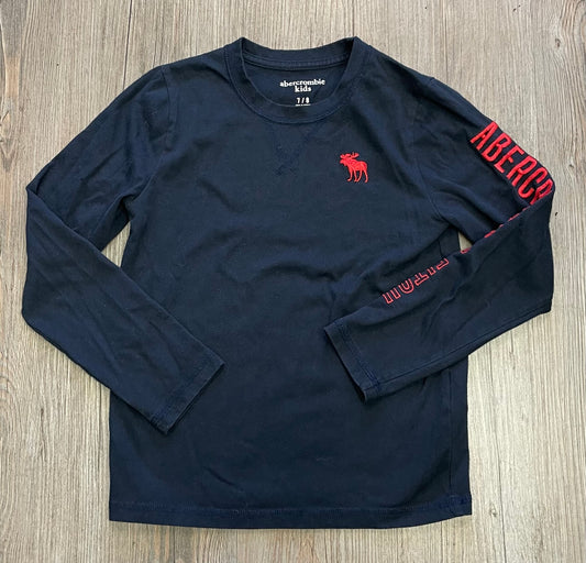Navy  Abercrombie LS Tee, 7-8Y