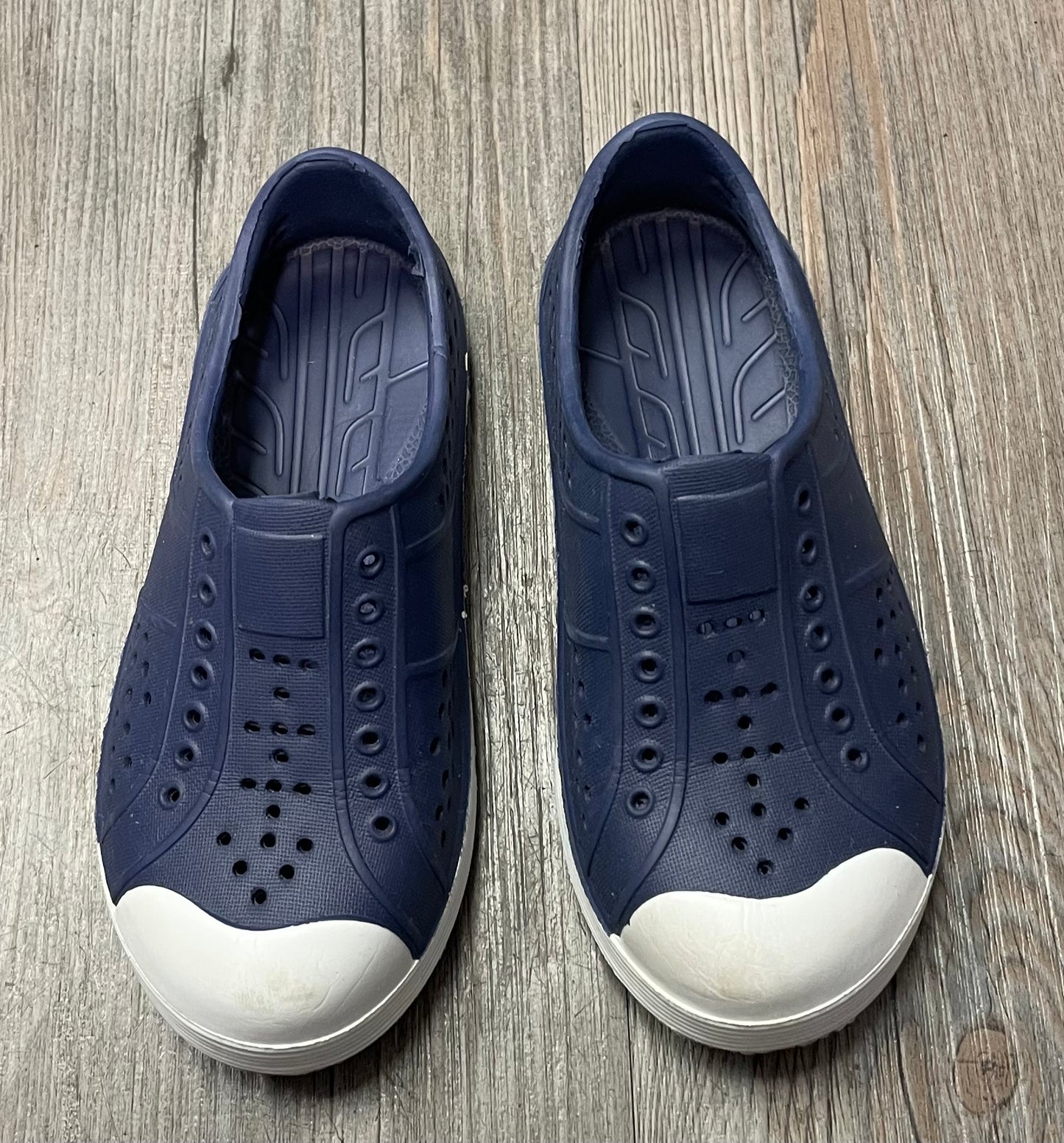 Navy  Kauai Perforated Shoes, 11Y