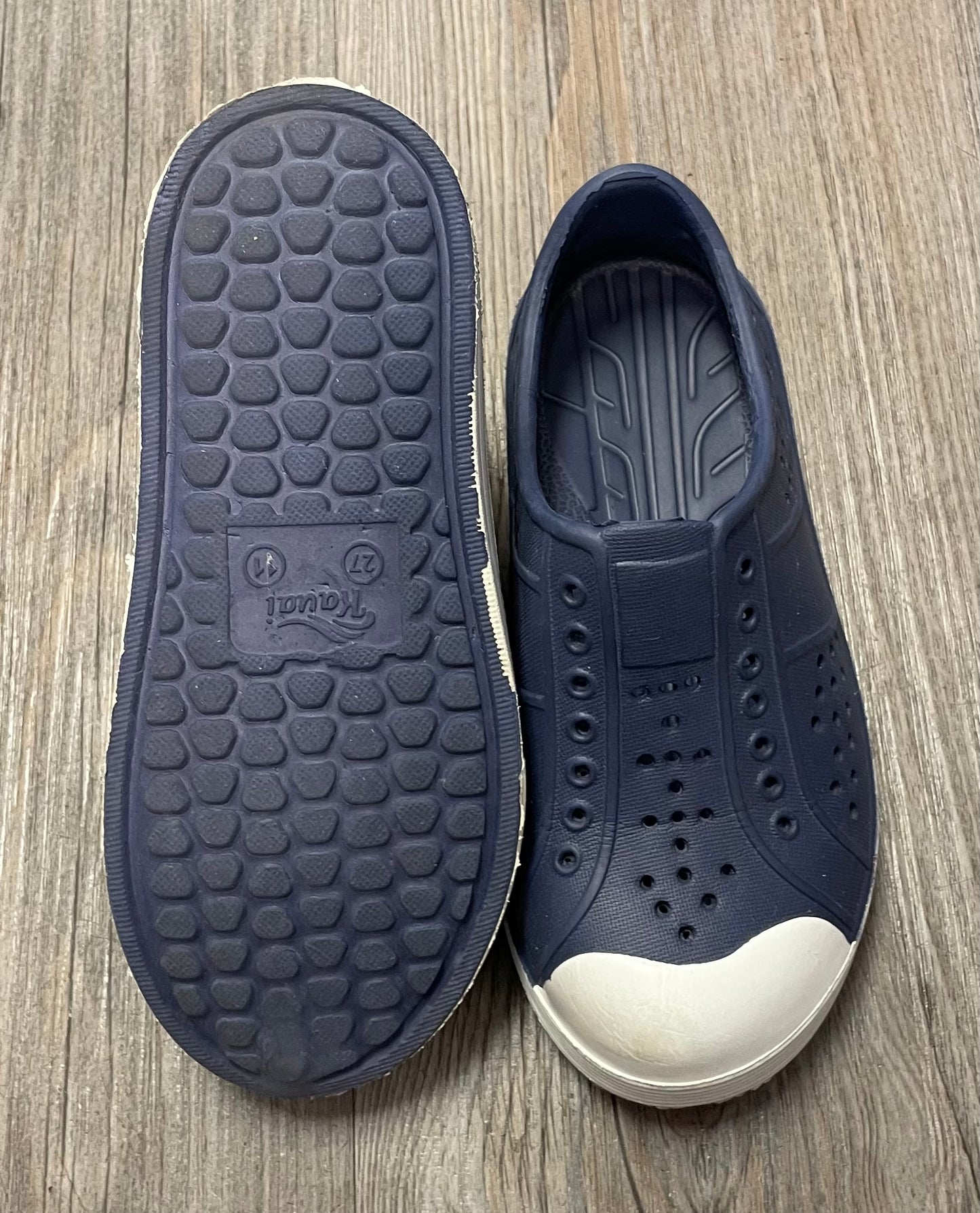 Navy  Kauai Perforated Shoes, 11Y