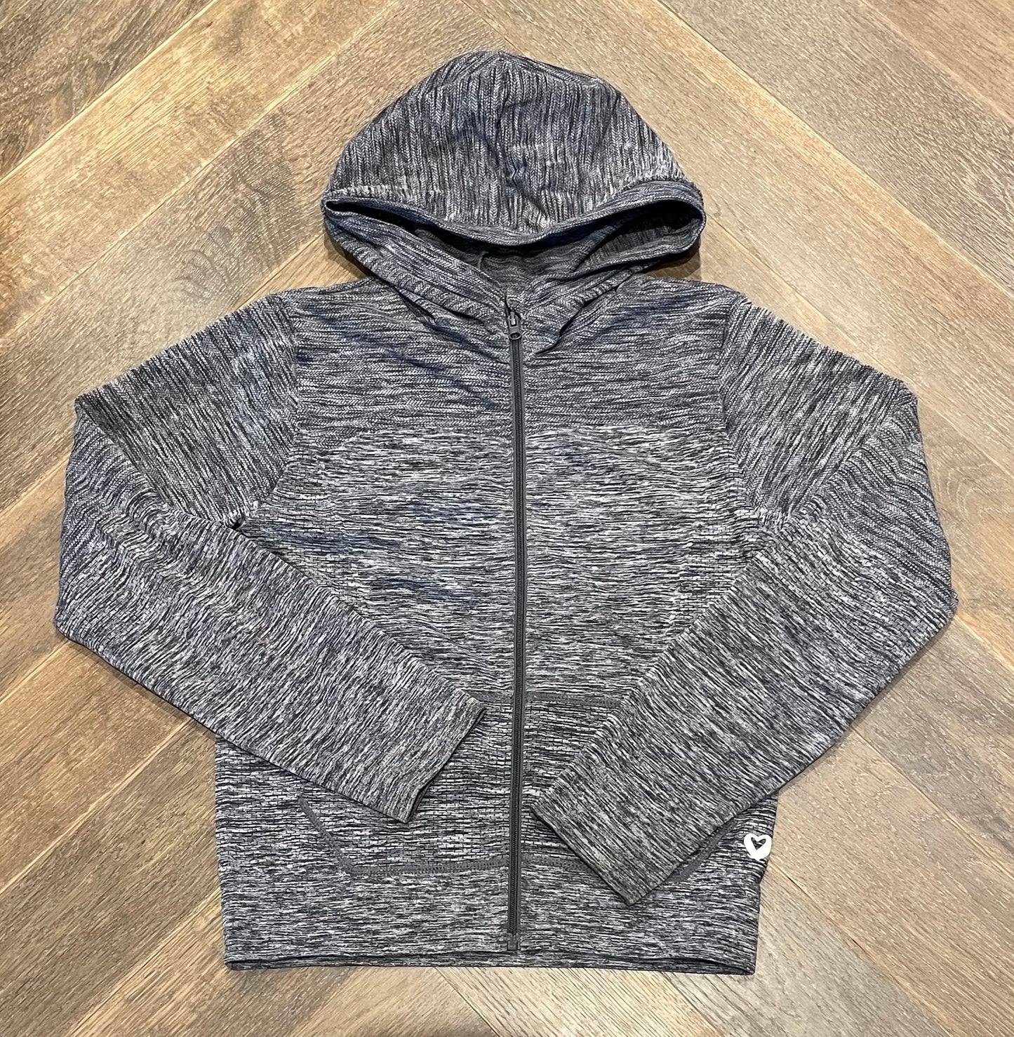 Grey  Active Zip Hooded Sweater, 8-9Y