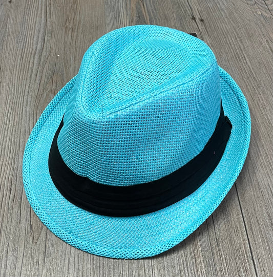 Teal  Straw Fodora - NEW!, 14Y+