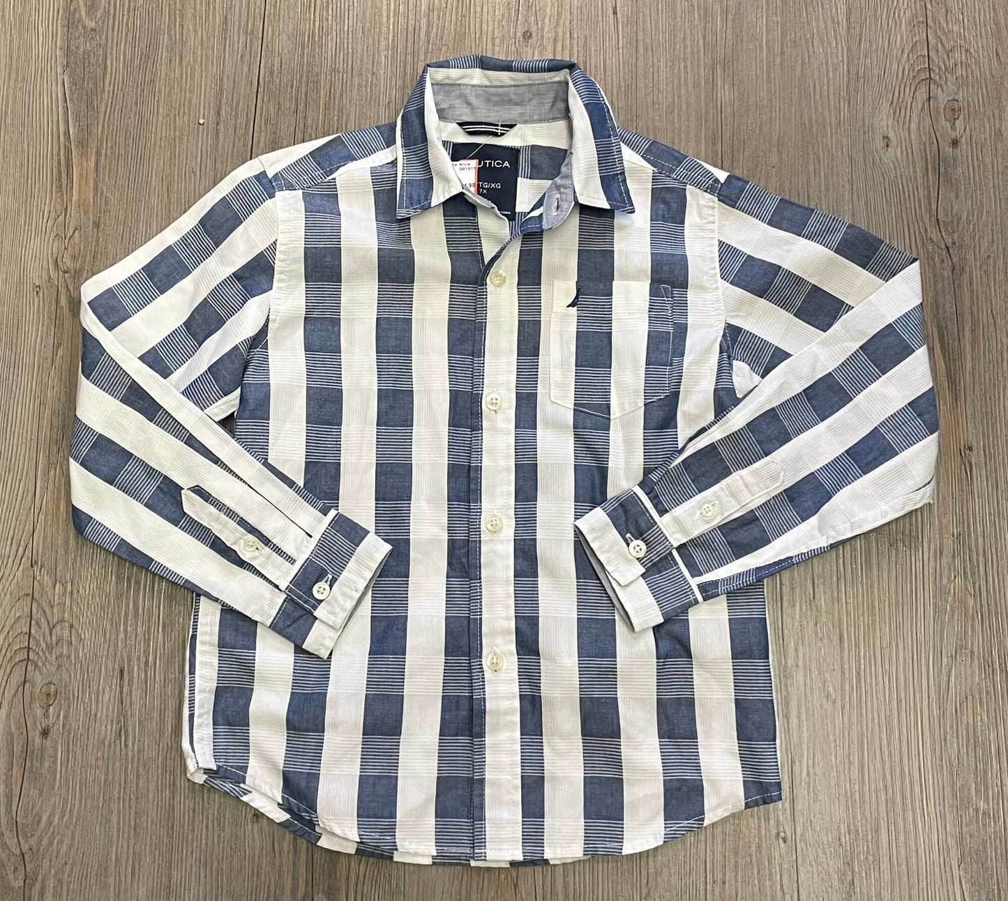 Blue  Nautica Shirt, 7Y