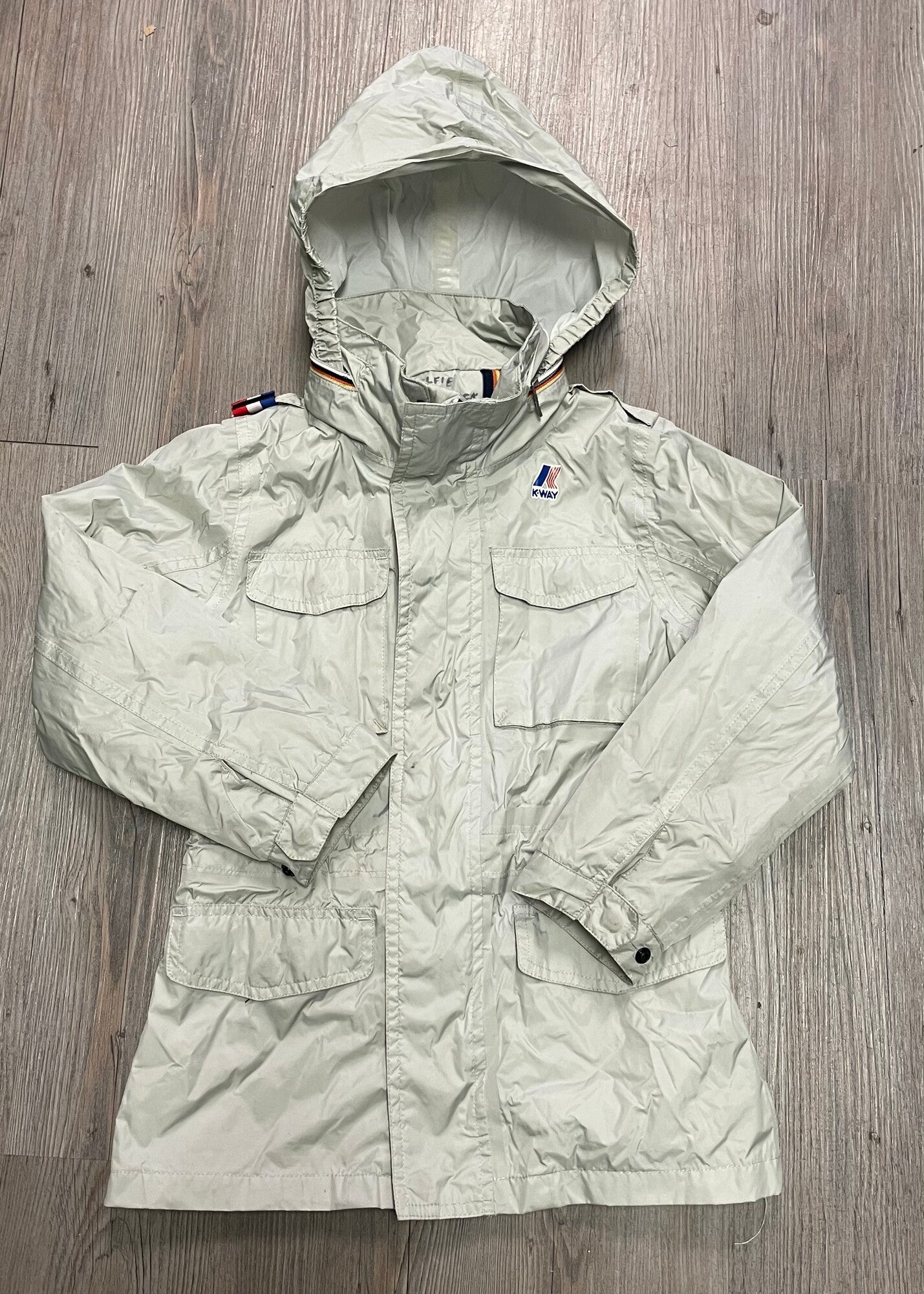 Grey  K Way Lined Rain Jacket, 6Y