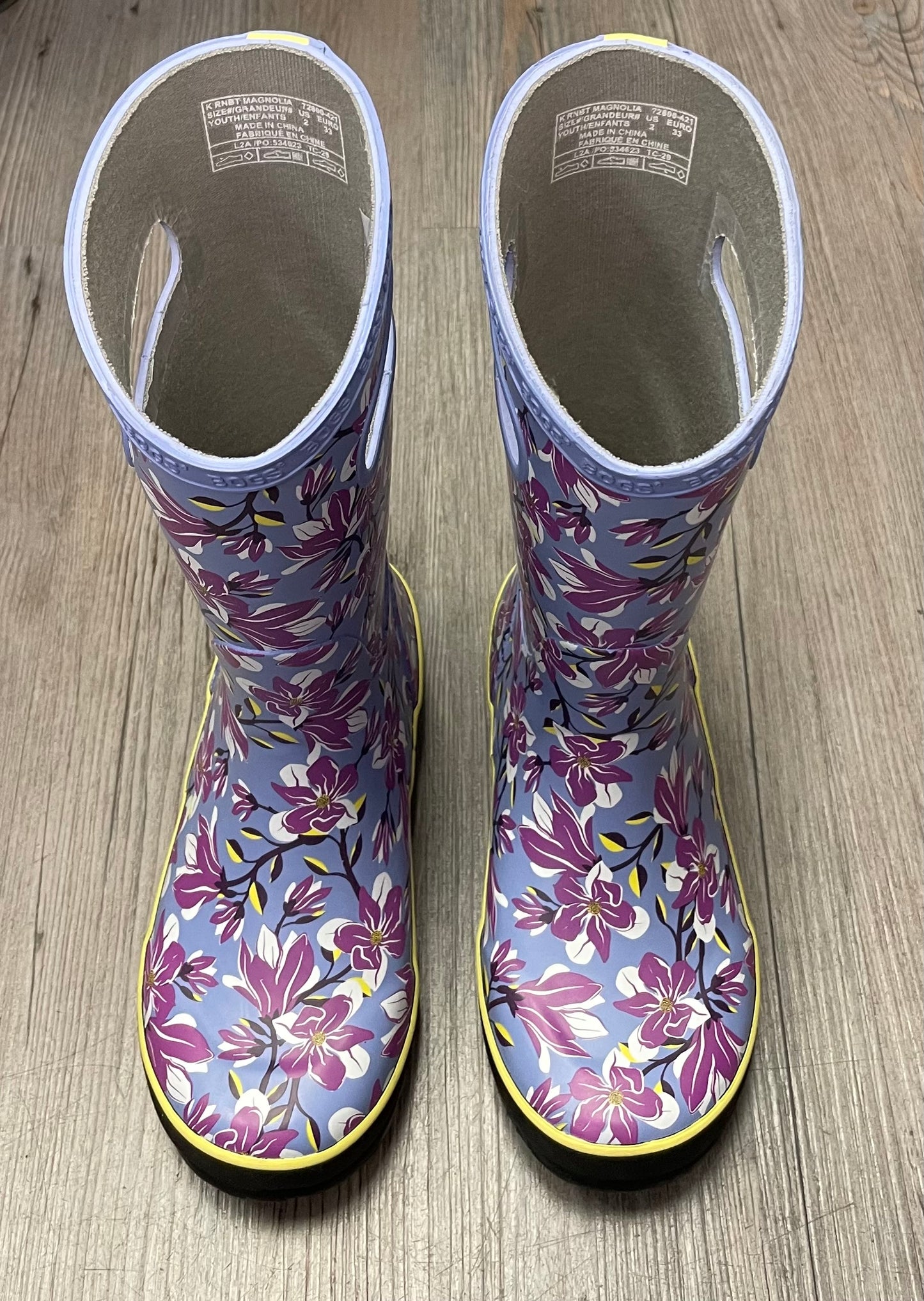 Floral  Bogs Rain Boots, 2Y