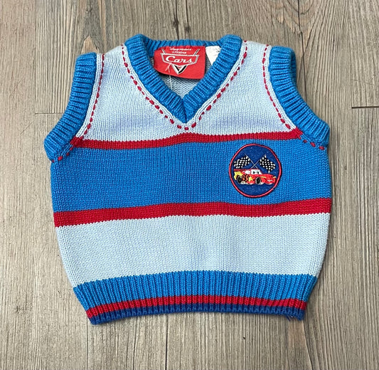 Blue  Cars Knit Vest, 12M