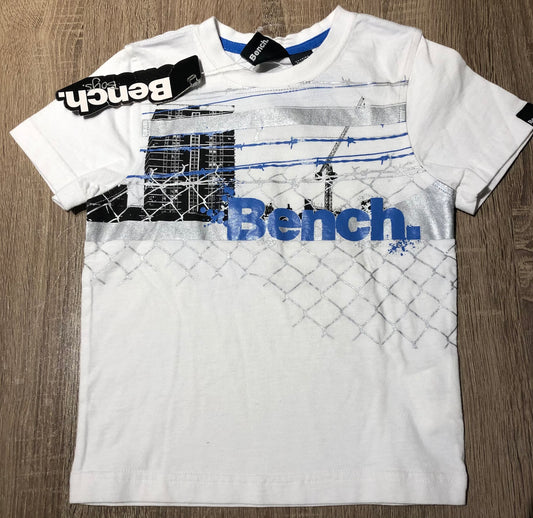 Wht/blue  Bench T Shirt, 2-3Y