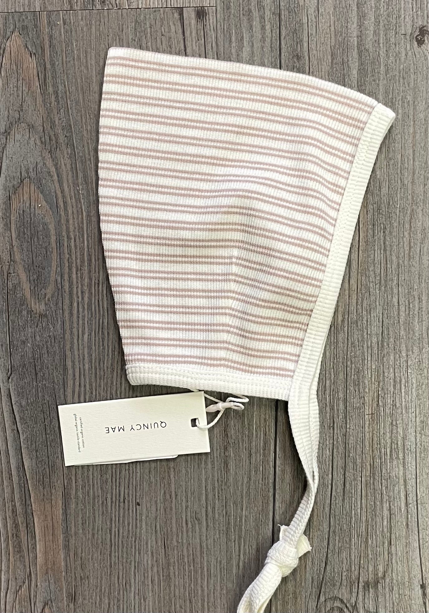 Oat Stri  Quincy Mae Baby Bonnet, 3-6M