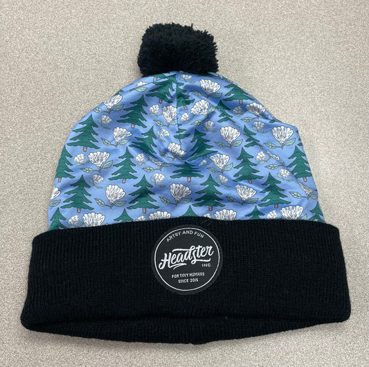 Floral  Headster Knit Beanie Hat, 4-6Y