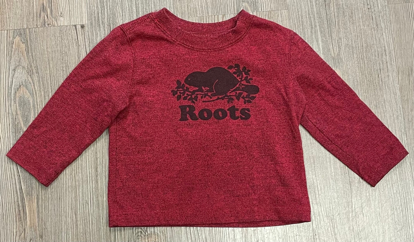 Red  Roots LS Tee, 12-18M