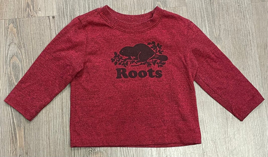 Red  Roots LS Tee, 12-18M
