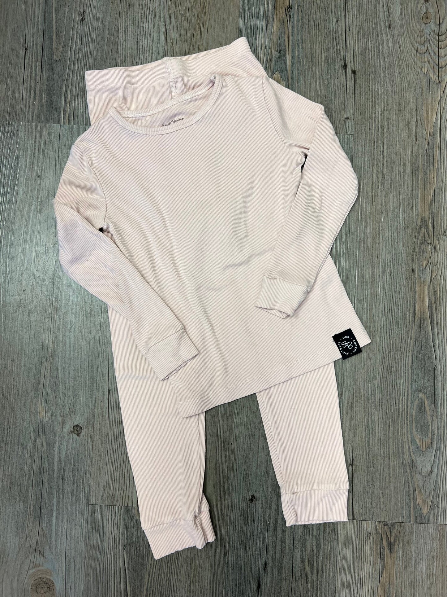 Pink  Sweet Bamboo Ribbed PJs, 6Y