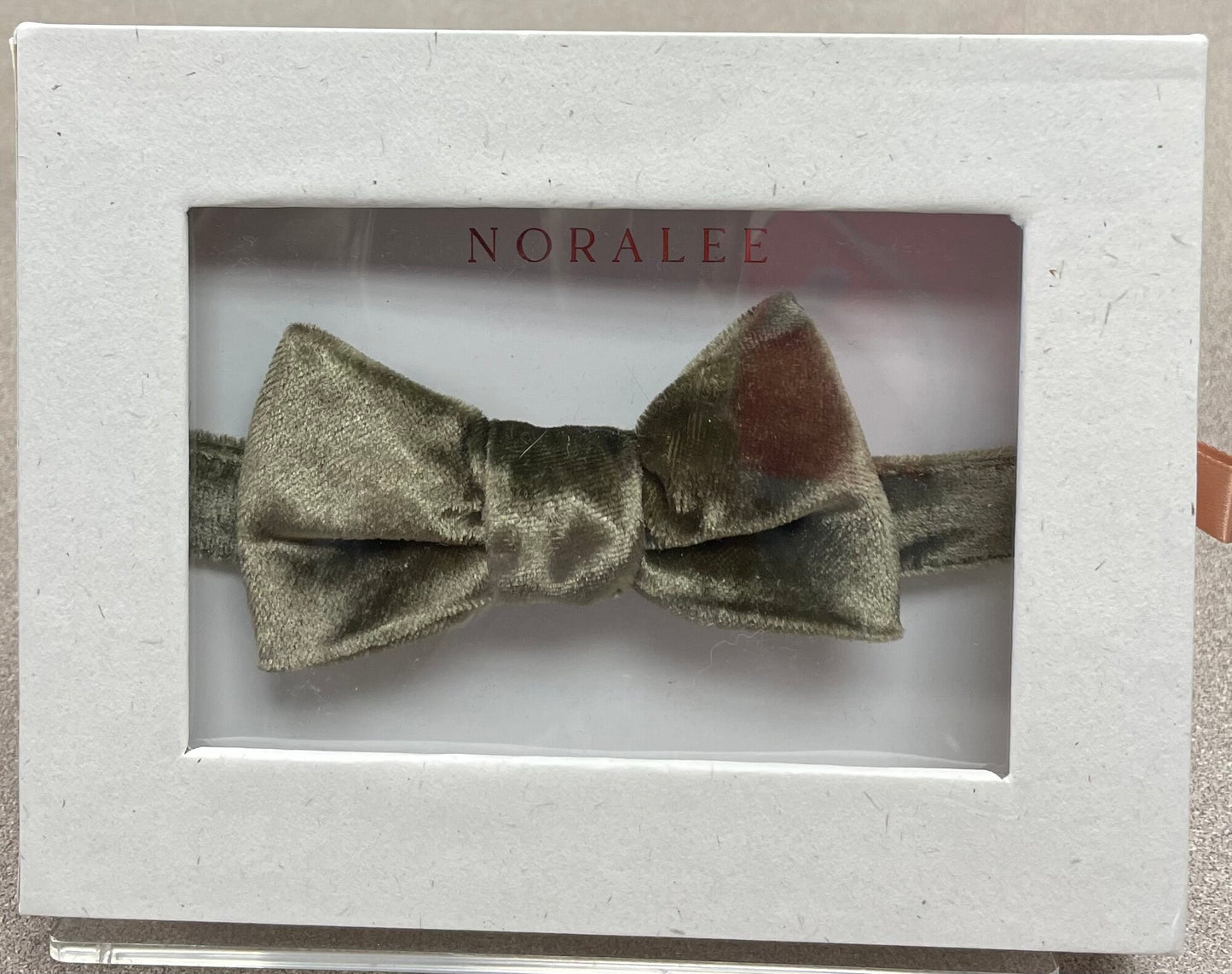 Olivegre  Noralee Velour Bow Tie, 1-4Y