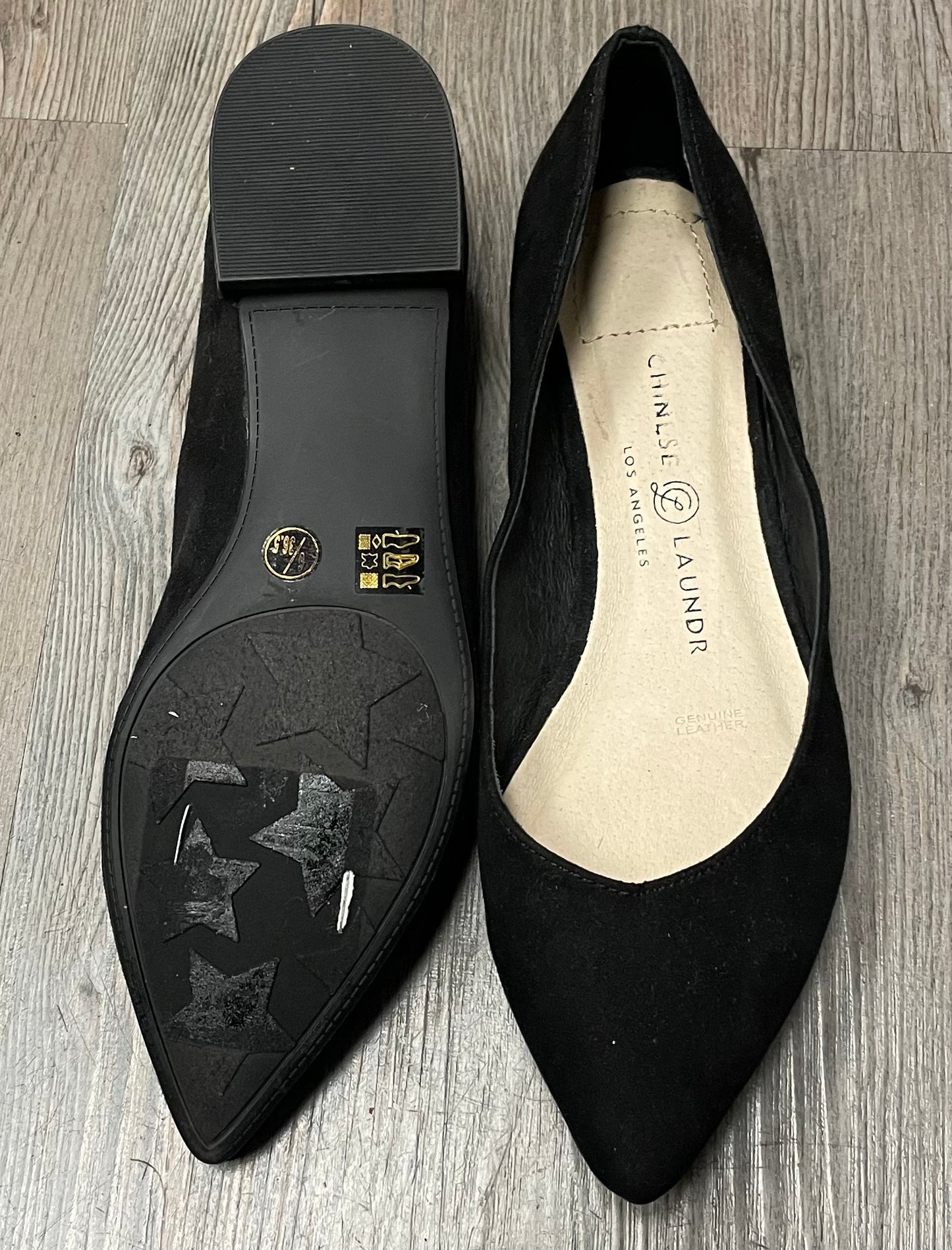 Black  CL Suede Flat Shoes, 6Y