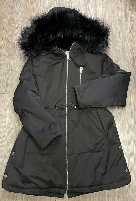 Black  Zara Faux Fur Lined Coat, 13-14Y