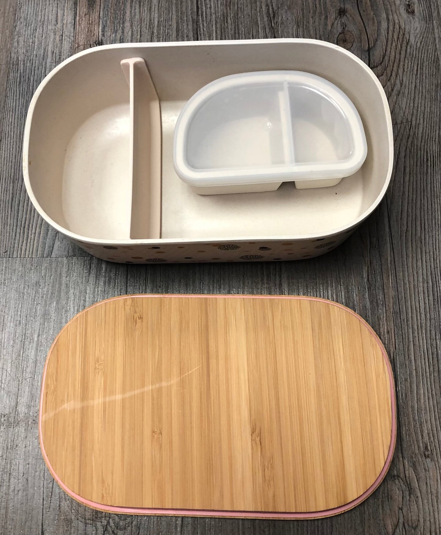 Multi  Bamboo Friends Lunch Box, Used