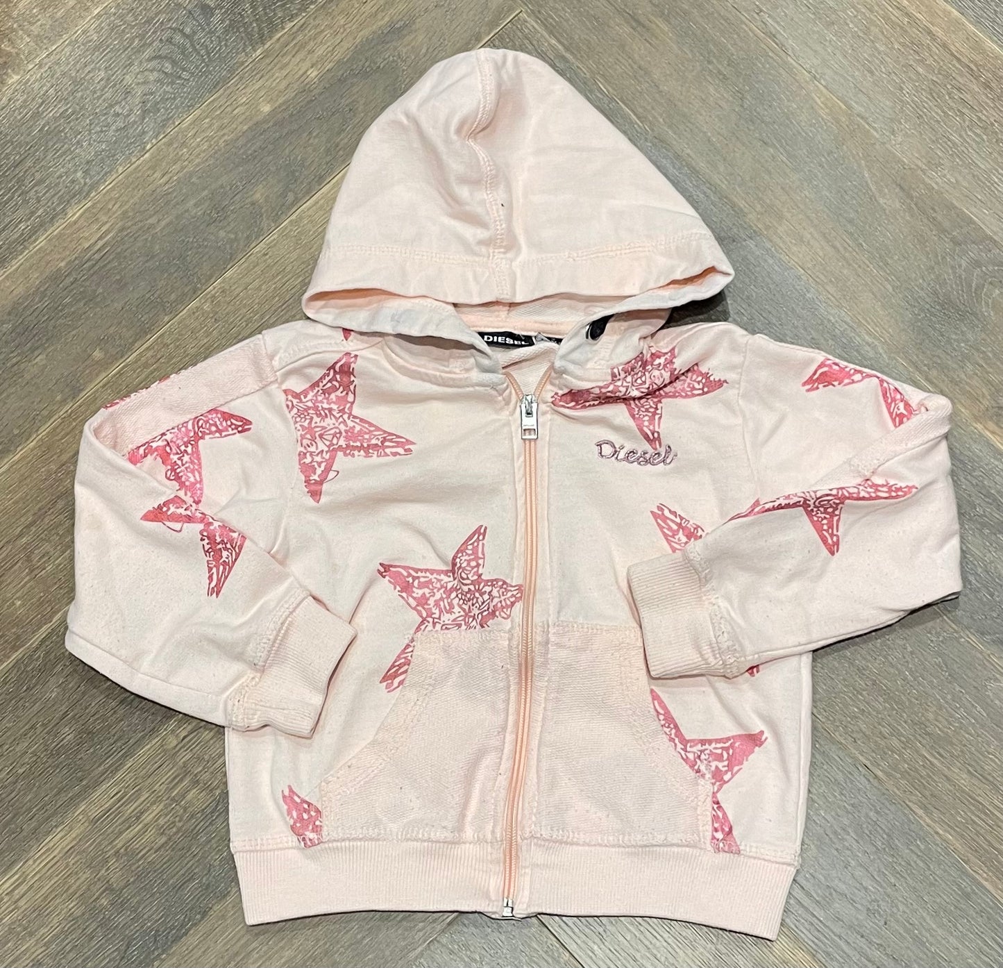 Peach  Diesel Zip Hoodie, 4Y