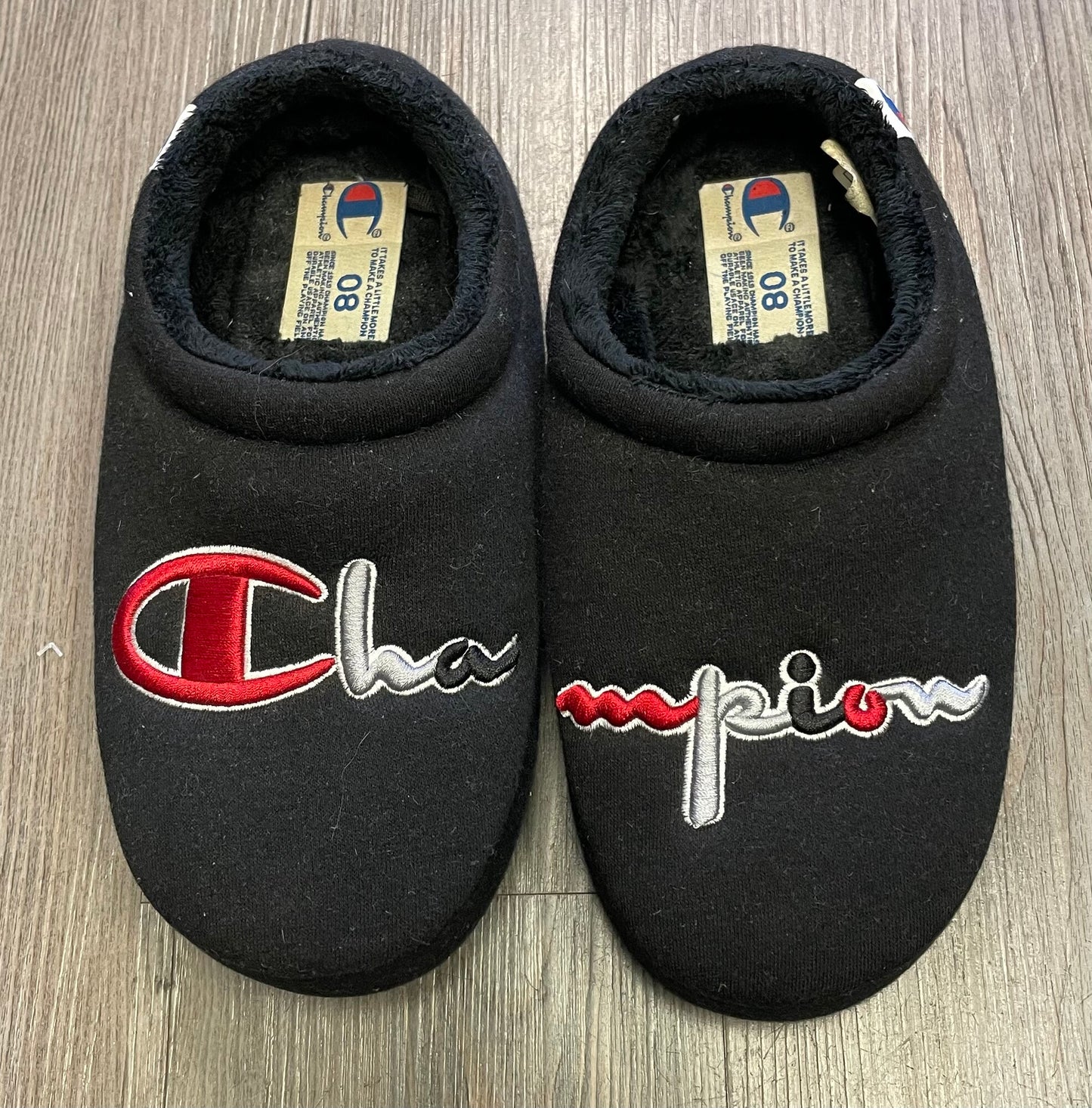 Black  Champion Indoor Slippers, 8Y