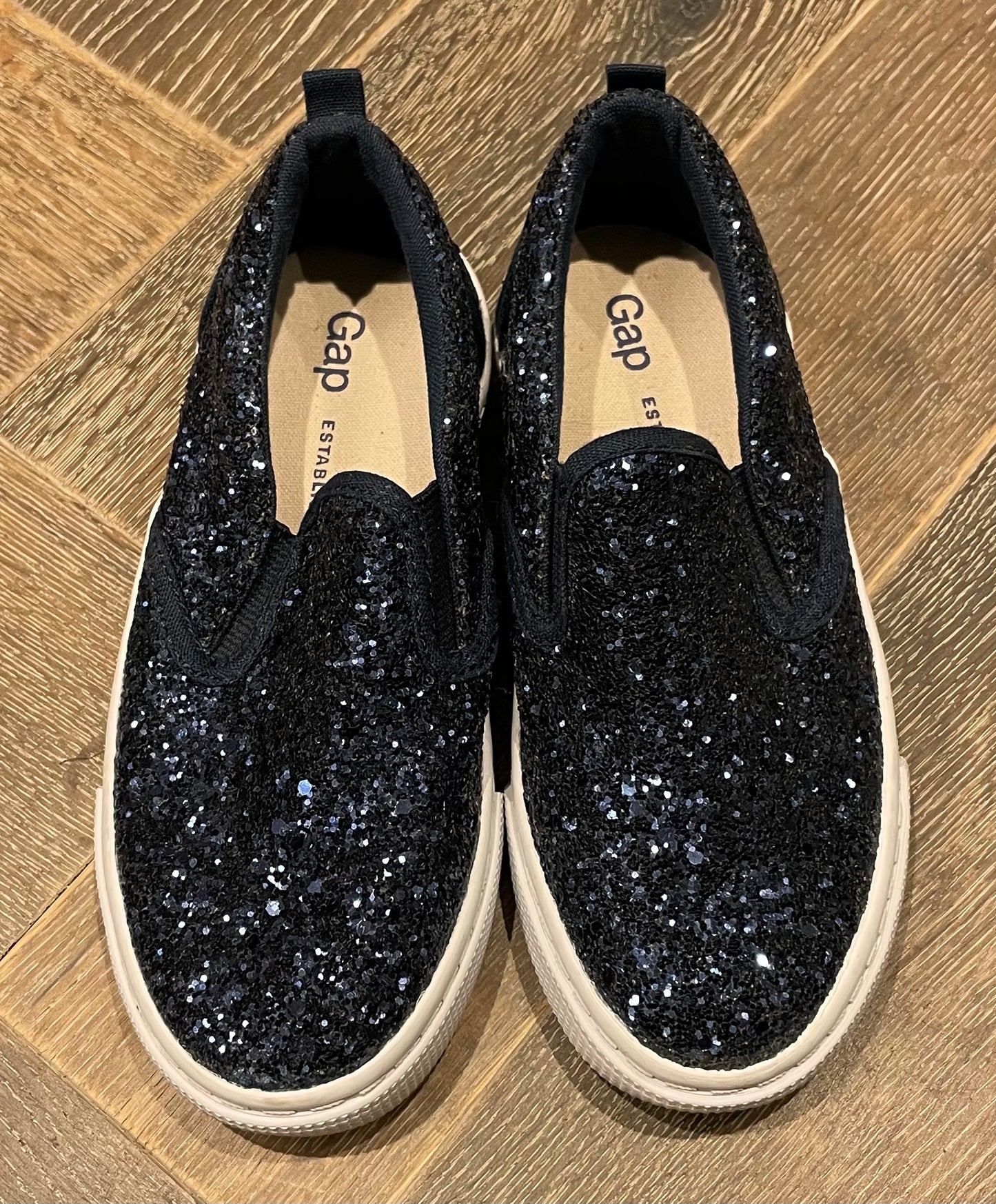Navy  Gap Glitter Slip On Shoes, 11Y