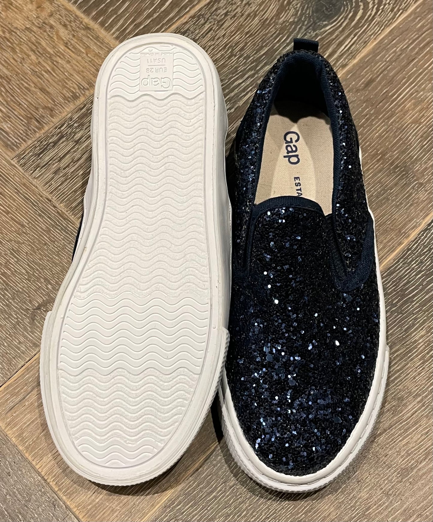 Navy  Gap Glitter Slip On Shoes, 11Y