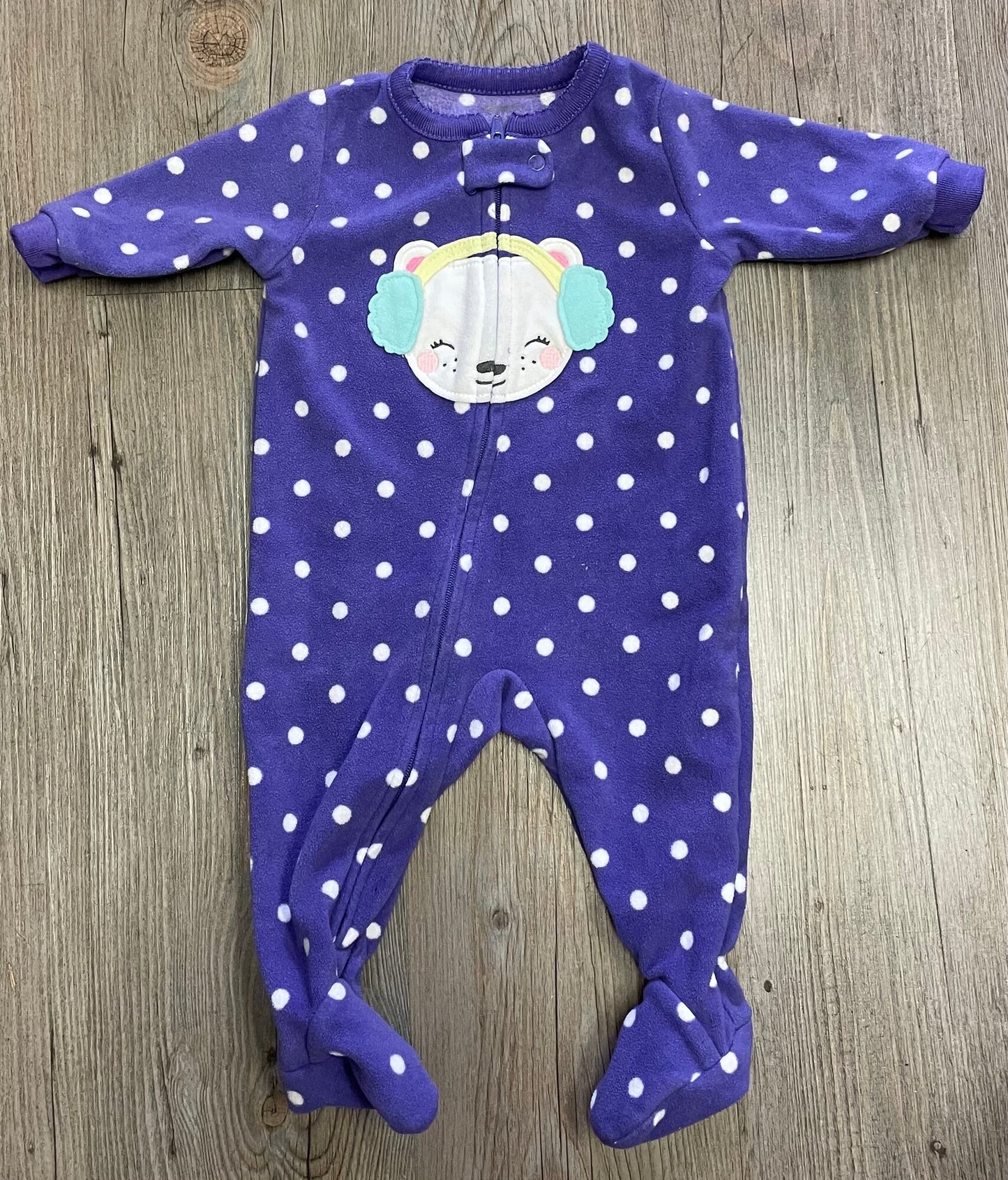 Purple  Carters Pj Onesie, 3M