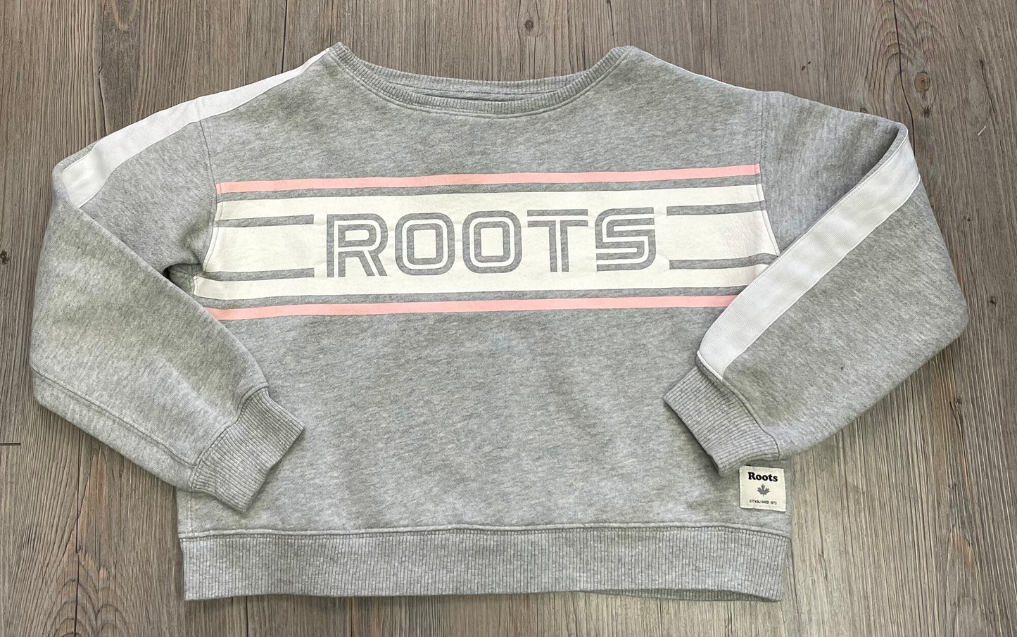 Grey  Roots Cropped Sweatshirt, 7-8Y