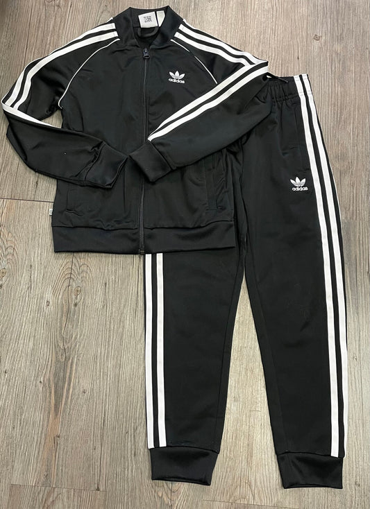 Black  Adidas Track Suit, 7-8Y